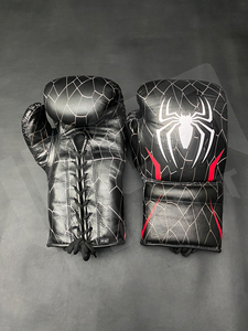 Ensemble d'équipement de boxe sur le thème de Spider-Man : Gants à lacets avec poignées, casque personnalisable, protège-guêtres en cuir de vachette - Product Image 4