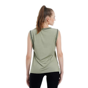 Débardeur court sans manches pour femme, bleu, en mélange de spandex et polyester, décontracté et sportif, fournisseur OEM de marques privées - Product Image 3