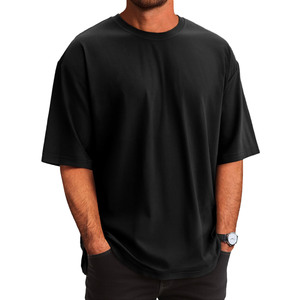 T-shirt Homme Formel Oversize en Jersey 100% Coton Écologique Respirant Col Rond Manches Courtes 300g Motif Uni - Product Image 5