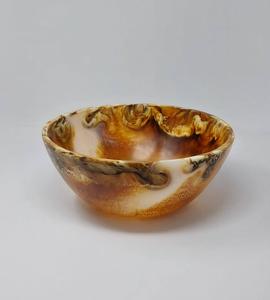 Bol de service brillant fait main avec base sur piédestal, bol vert sarcelle à motif tourbillonnant rose, centre de table moderne et luxueux - Product Image 3