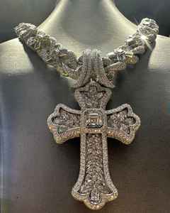 Colgante de Cruz de Moissanita Iced Out, Colgante de Plata 925, Joyería Religiosa, Colgante Hip Hop, Regalos Cristianos, Colgante Bust Down para Rapper - Product Image 5