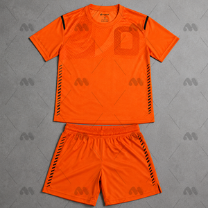 Camiseta de Fútbol de Manga Corta para Hombre, Color Naranja Brillante, Uniforme Deportivo Transpirable de Secado Rápido, Conjunto Deportivo para Equipo, Ropa de Práctica, Estampado Digital Sólido - Product Image 5