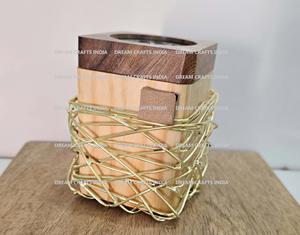 Quemador de Incienso Mubkhar de Madera y Metal, Quemador de Bukhoor para Regalo Religioso de Ramadán, Porta Incienso de Oriente Medio, Madkhan - Product Image 2