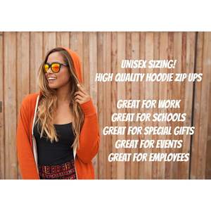 Sweat à capuche unisexe personnalisable Prm90htz avec broderie de logo haut de gamme, fermeture éclair, multicolores, tailles XS à XXL - Product Image 4