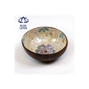 Cuenco de Cerámica Artesanal de Alta Calidad con Incrustaciones de Perlas Iridiscentes |   Juego de Decoración Ecológico, Duradero y Ligero para Acampar - Product Image 1