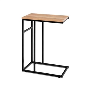 Grande table basse en bois moderne en forme de C avec plateau en marbre, durable, facile à nettoyer, avec rangement, pour salon ou chambre à coucher - Product Image 1