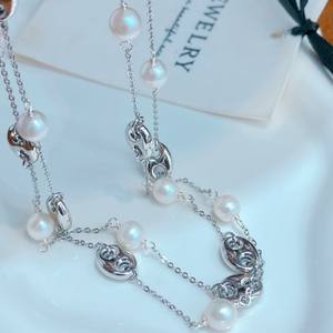 สร้อยคอมุกน้ำจืดคอลเลคชั่นฤดูร้อน แฟชั่นสไตล์เกาหลี เครื่องประดับธรรมชาติจากจูจี - Product Image 2