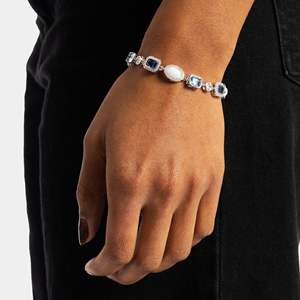 Luxury Moissanite Tennis <b>Bracelet</b> for Women AAA Silver White <b>Gold</b> Plated Gemstone - Product Image 3