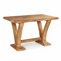 Table console Viola, meuble de couloir moderne en bois massif, base élégante en tréteaux, table d'entrée pour les designs de maisons rustiques et contemporains