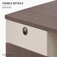Bureau compact de 1200 mm avec tiroir et armoire de rangement, finition grain de bois marron, table d'ordinateur pour personnel, mobilier de bureau
