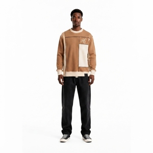 Sweat-shirt à col rond en molleton épais pour homme, manches raglan, intérieur brossé, tissu extensible - 400-450 g/m², coupe structurée - Product Image 1