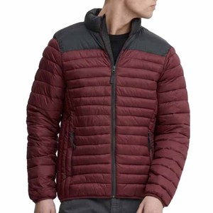 Men's Polyester/Cotton Stand Collar Color Block Puffer <b>Jacket</b> Zipper Closure Windproof Winter Casual Regular Fit <b>Jackets</b> For Men - Product Image 3