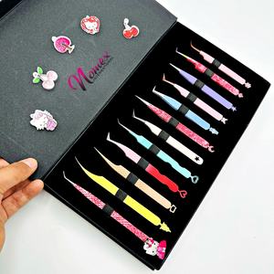 Pince à épiler professionnelle d'extension de cils de couleurs personnalisées gracieuses tous les types d'angle acceptent le logo personnalisé et la conception personnalisée - Product Image 2