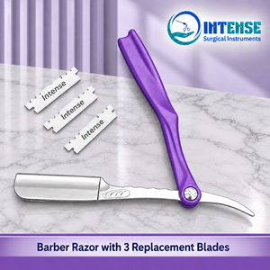 Stainless Steel Straight Edge Barber <b>Razor</b> Set Professional Shaving <b>Razor</b> with Replacement Blades <b>for</b> Salon and <b>Men</b> - Product Image 2