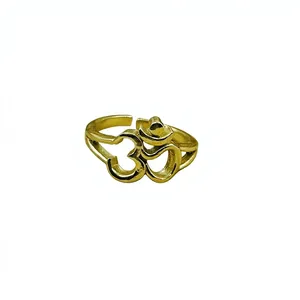 Meilleures bagues Om en laiton plaqué or 18 carats pour femmes, style bohème, religieuses, spirituelles, yoga, délicates, pour mariage et fiançailles, bijoux certifiés - Product Image 1