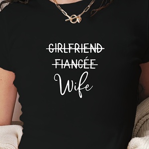 Fashion Letters Wife Camiseta corta de moda para mujer - Product Image 2