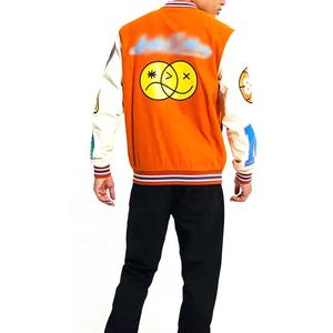 Chaqueta acolchada de invierno de alta calidad 100% para hombre, tela Premium, diseño universitario de Letterman, estilo clásico, sin cuello, precios competitivos - Product Image 3