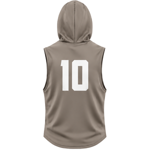 Ensemble d'uniformes de football coordonnés pour garçons 7v7 – Maillot sans manches à capuche et short ajusté, design uni, numéros personnalisés, kits d'équipe pour jeunes - Product Image 4