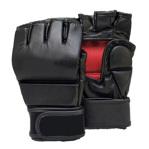ถุงมือฝึกซ้อมมวย MMA หนัง PU สีดำ แบบเปิดนิ้ว พร้อมสายรัดข้อมือแบบพันรอบ สำหรับฝึกซ้อมต่อสู้ (คู่) - Product Image 4