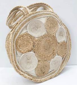 Sac fourre-tout bohème en paille avec pompon turquoise et poignées tressées pour la plage, sac à main léger pour femme - Product Image 2