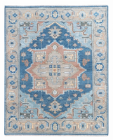 Export Quality Traditional Oushak Geometric Wool Rug Handmade Luxury Carpet Wholesale