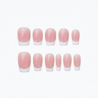 Short Armor Sheer Nude Pink Acrylique Design de vernis à ongles pré-conçu nu et équilibré