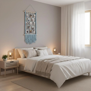 Décoration murale pour la maison : Tapisserie tissée à la main avec pinces à photos, pour cartes postales et photos, idéale pour mur photo - Product Image 6