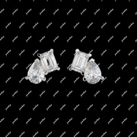 Pendientes de Diamantes Naturales VVS de Alta Calidad, Plata de Ley 925, Chapados en Platino, Certificados por IGI, Color G, Marca Jewelux, para Fiestas