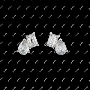<b>Top</b> Quality VVS Moissanite Stud Earrings 925 Sterling <b>Silver</b> Diamond Earring for Parties and Gifts From India - Product Image 5