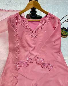 Lunching New Designer Party Wear <b>Top</b> And Farsi Salvar. With Fancy Duppata With Embroidery Work - Product Image 6