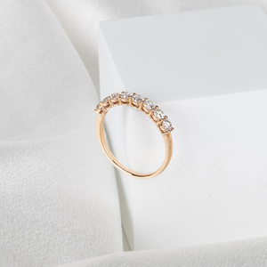 Dazzling Round Lab Diamond Band Half Eternity Wedding <b>Ring</b> 14K White <b>Gold</b> Stackable Bridal <b>Set</b> Engagement Band for Women - Product Image 2