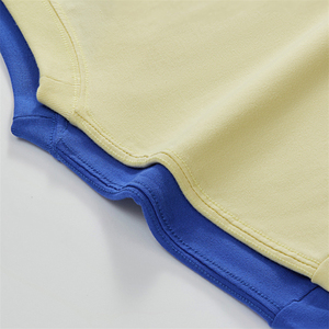 Ensemble de t-shirts en coton bleu uni surdimensionnés pour hommes, décontractés, à manches courtes, col rond, tricotés, respirants, t-shirts surdimensionnés pour hommes - Product Image 3