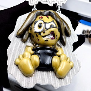 Pendentif Bébé Personnalisé Dessin Animé Moissanite Glacée Bijoux Hip Hop Ton Argent Émail Pièce de Luxe Tendance - Product Image 2