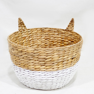 Eco-Friendly Water Hyacinth Animal Shaped Kids Toy <b>Laundry</b> Storage <b>Basket</b> Open Top Multifunction Design - Product Image 3