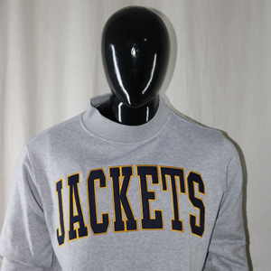 Sudadera Gris de Cuello Redondo para Hombre, Chaquetas Bordadas con Letras en el Frente, Sudadera Informal de Punto Regular, 100% Algodón, URBAN PRODUCTIONS - Product Image 5