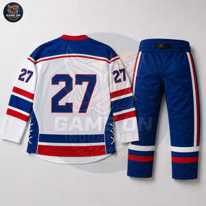New Trendy Best Supplier Newest Wholesale Rate Custom Breathable Team Sports Apparel For Men Ice Hockey Jersey and Pants Sets - Product Image 6