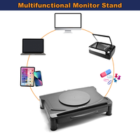 Soporte Giratorio 360° para Monitor de Computadora, Moderno, de Plástico, con Cajón de Almacenamiento, Altura Ajustable, Mueble de Oficina, Uso en Gimnasio