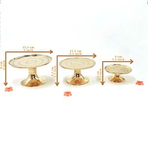 Soporte Chowki de Latón de Alta Calidad (Mediano), Pedestal Tradicional para Oración, para Ídolos y Diyas - Product Image 2