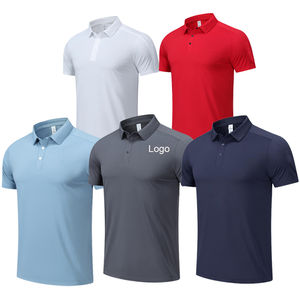 Camisetas de Punto Personalizadas para Hombre, Polos Casuales de Algodón al por Mayor, Impresión de Logotipo OEM, Transpirables, Ecológicos, de Manga Corta - Product Image 1