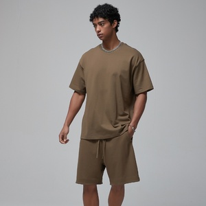 T-shirt en jersey brodé numérique épais uni de luxe pour homme, 100 % coton, coupe oversize, personnalisable, vente en gros - Product Image 5