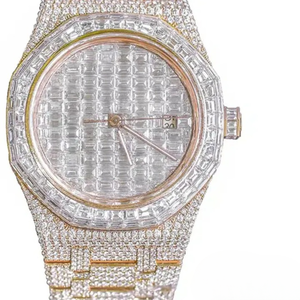Reloj Unisex con Incrustaciones de Moissanita, con Fecha Automática, Diamantes Incoloros de Alta Calidad, Precio de Mayoreo, Superventas - Product Image 1