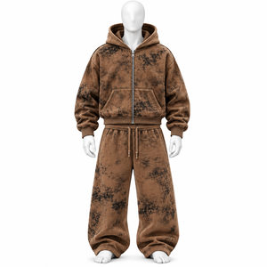Survêtement surdimensionné pour homme avec broderie de logo personnalisé, 100% coton, épais, pour l'hiver, en vente - Product Image 1