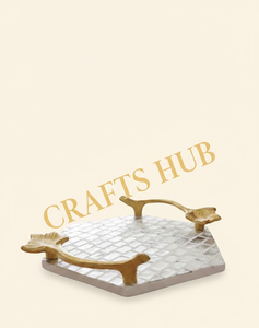 CRAFTS HUB Bandeja de Servir Clásica, Duradera, Pulida, de Madreperla Natural, Ecológica, para el Hogar y Restaurantes - Product Image 2