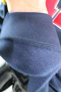 Sudadera Angie de cuello alto, color azul marino con apliques blancos, estilo oversized, 100% algodón grueso, moderna, para mujer, Finer Threads - Product Image 6