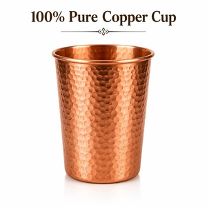 Taza de Cobre Puro Hecha a Mano, Diseño Martillado Vintage, Resistente al Calor, Ecológica, Capacidad de 250 ml, Taza Personalizada para Bebidas, para Uso Doméstico - Product Image 1