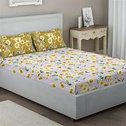 Gold Print Rajwada Luxe Cotton 3-Piece King Bed <b>Sheet</b> Set American Style Dot <b>Pattern</b> Includes <b>Fitted</b> Flat for Home Hotel Bedding - Product Image 3