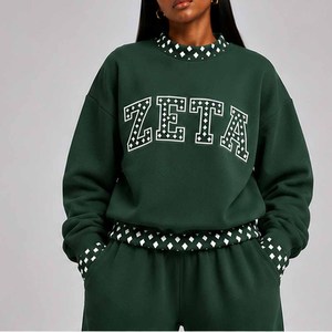 Zeta Heavyweight <b>Mock</b> <b>Neck</b> Sweatshirt Women Men Ladies Unisex Fashion Apparel Polka Dot Gingham Patch - Product Image 2