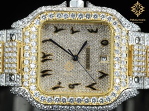 นาฬิกาข้อมือผู้ชาย Pahal Jewels หรูหรา ระบบออโตเมติก ประดับเพชร ตัวเรือนทรงสี่เหลี่ยม สายสแตนเลส แสดงวันที่ หน้าปัดอนาล็อก - Product Image 6