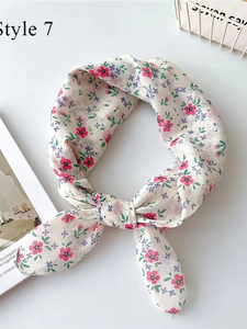 1pcscotton and linen <b>square</b> <b>scarf</b>, cherry blossom printed tie <b>scarf</b>, headscarf, women's filthy headscarf, women's headscarf - Product Image 3