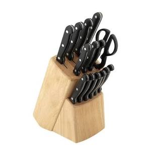 Ensemble de couteaux de cuisine en acier à haute teneur en carbone avec manche en bois de rose, bloc de couteaux de chef à bord droit, DIY OEM ODM - Product Image 4